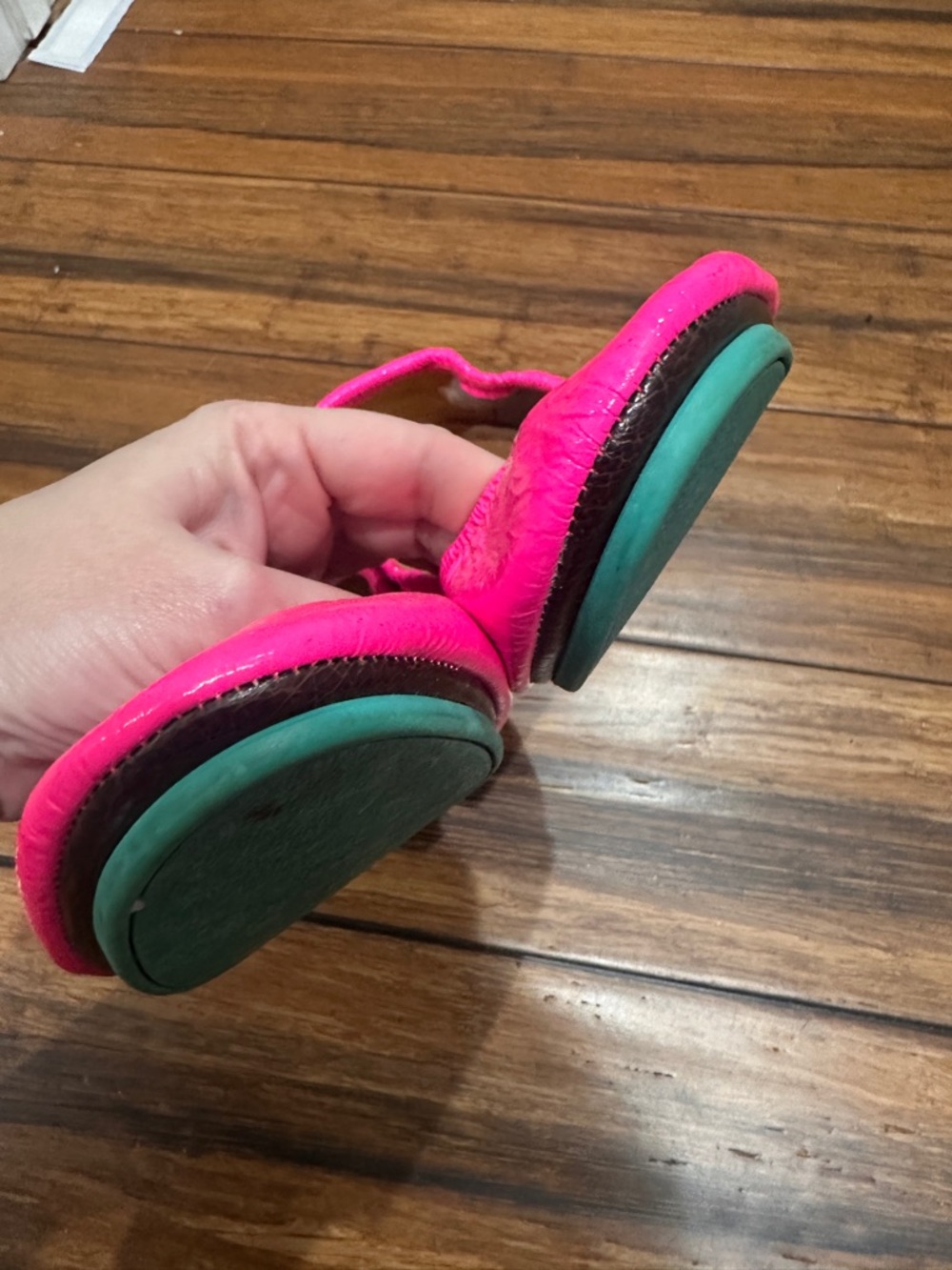 Tieks Hot Pink Leather Ballet Flats sz 9 - Picture 3 of 6